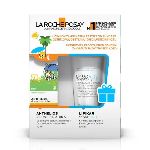 LA ROCHE-POSAY PROMO SUN ANTHELIOS BABY LOSION + POKLON LIPiKAR SYNDET ZA TUŠIRANJE