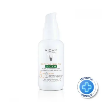 VICHY SUN CAPITAL SOLEIL UV CLEAR SPF 50+ Fluid za zaštitu od sunca protiv nepravilnosti SPF50+, 40 ML