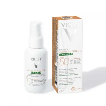 VICHY SUN CAPITAL SOLEIL UV CLEAR SPF 50+ Fluid za zaštitu od sunca protiv nepravilnosti SPF50+, 40 ML