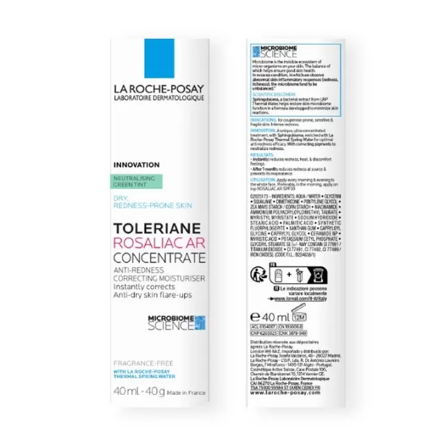 La Roche-Posay TOLERIANE ROSALIAC AR CONCENTRATE Korektivna hidratantna nega protiv crvenila suve kože i za kožu sklonu pojavi rozacee, 40 ml