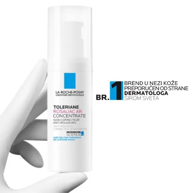 La Roche-Posay TOLERIANE ROSALIAC AR CONCENTRATE Korektivna hidratantna nega protiv crvenila suve kože i za kožu sklonu pojavi rozacee, 40 ml