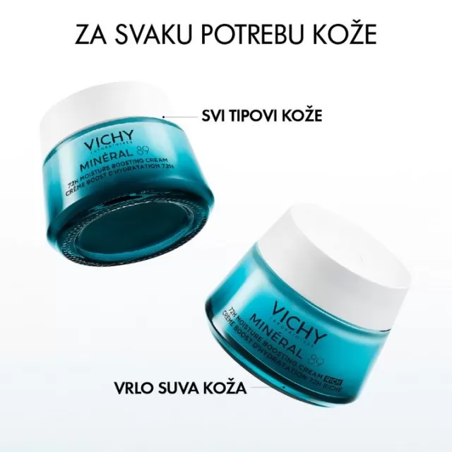 VICHY MINÉRAL 89 Bogata krema za intenzivnu hidrataciju tokom 72 časa za suve do vrlo suve kože, 50 ml