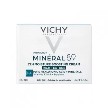 VICHY MINÉRAL 89 Bogata krema za intenzivnu hidrataciju tokom 72 časa za suve do vrlo suve kože, 50 ml
