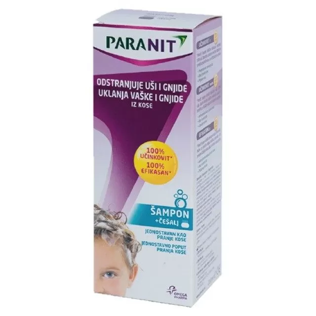 PARANIT ŠAMPON ZA VAŠKE I GNJIDE + ČEŠALJ 200ML