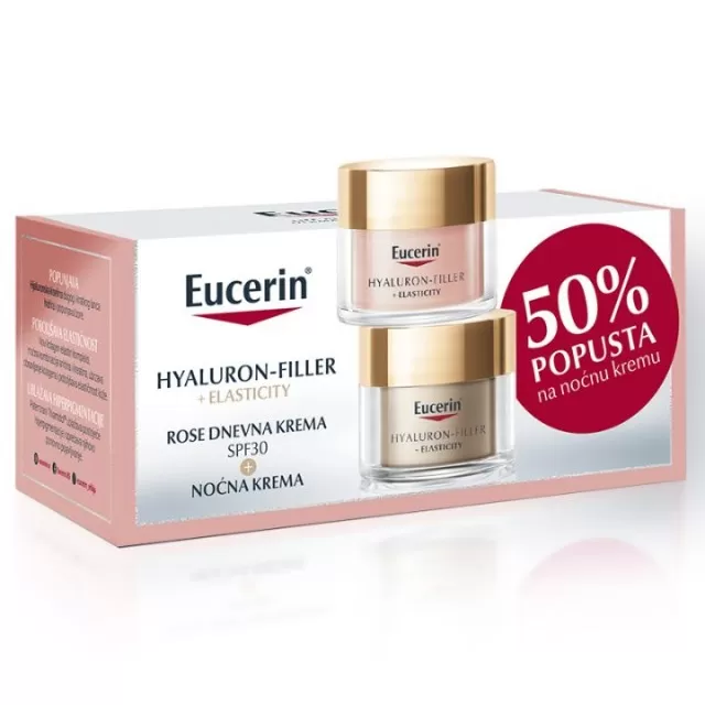 EUCERIN BOX ELASTICITY ROSE DNEVNA KREMA SPF30 50ML + NOĆNA KREMA 50ML