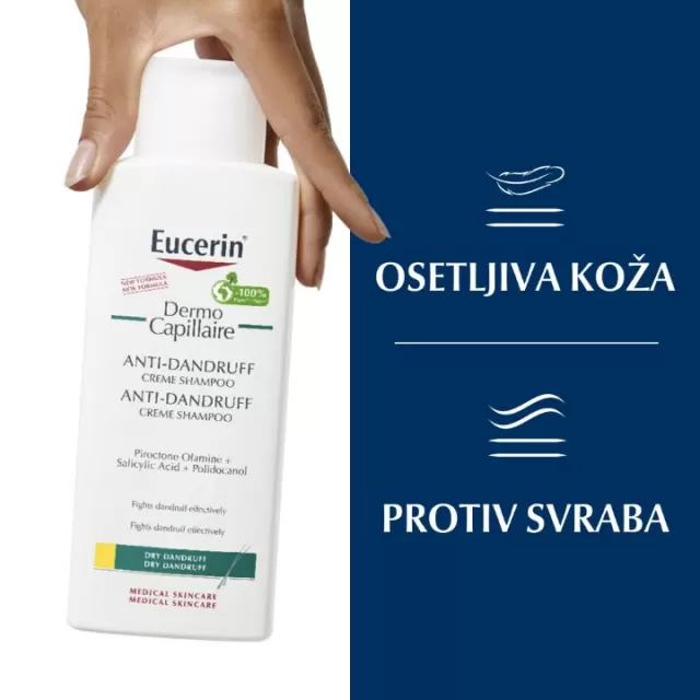 EUCERIN DERMOCAPILLAIRE KREM ŠAMPON PROTIV SUVE PERUTI 250ML