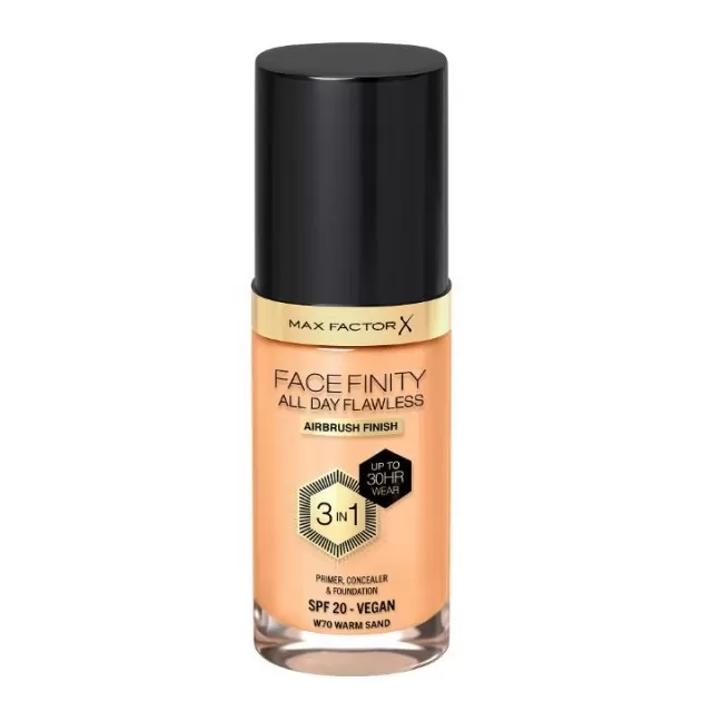MAX FACTOR FACEFINITY 3IN1 VEGAN TEČNI PUDER 70 WARM SAND 30ML