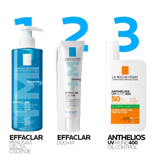 La Roche-Posay EFFACLAR Penušavi gel za čišćenje masne, osetljive kože sklone aknama 400 ml + REFILL PAKOVANJE 400 ml