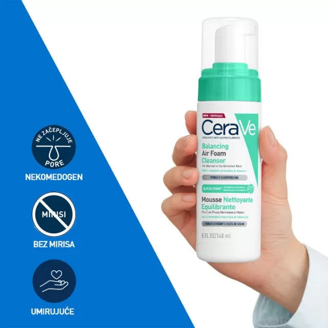 CeraVe Balancing Air Foam Pena za Čišćenje Lica za uravnoteženu kožu 148ml