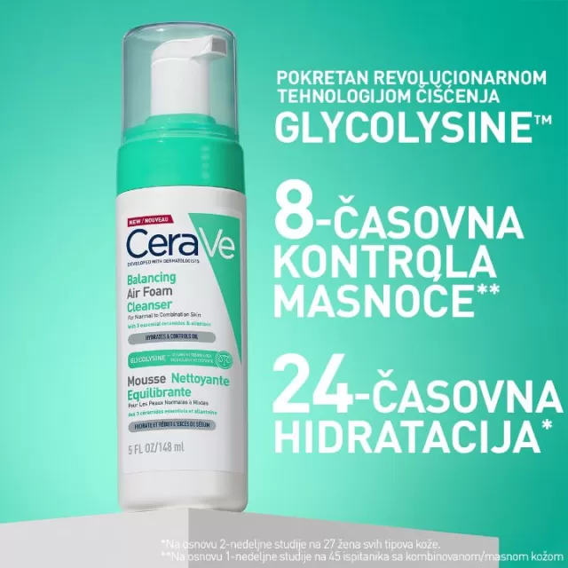 CeraVe Balancing Air Foam Pena za Čišćenje Lica za uravnoteženu kožu 148ml