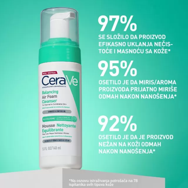 CeraVe Balancing Air Foam Pena za Čišćenje Lica za uravnoteženu kožu 148ml