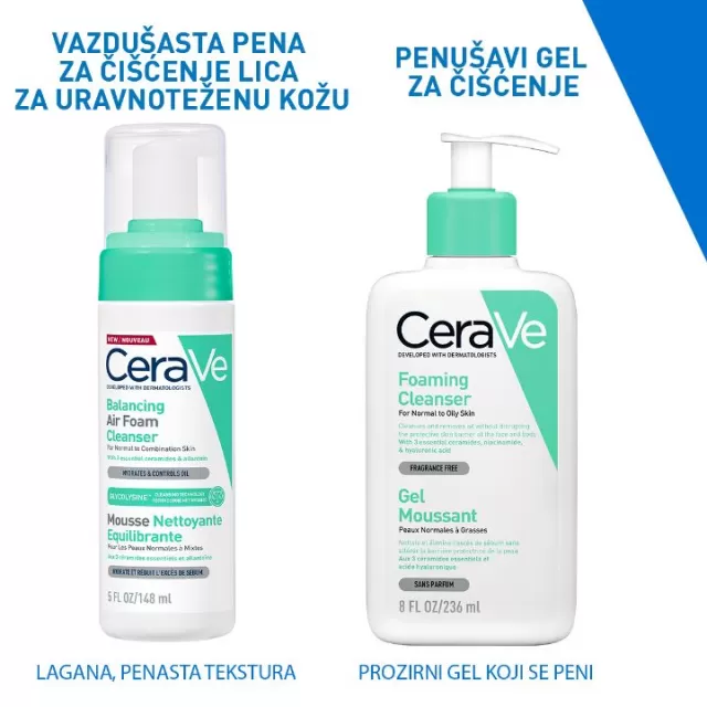 CeraVe Balancing Air Foam Pena za Čišćenje Lica za uravnoteženu kožu 148ml
