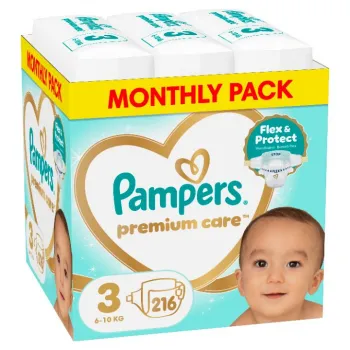PAMPERS PELENE PREMIUM MONTHLY 3 216 KOM