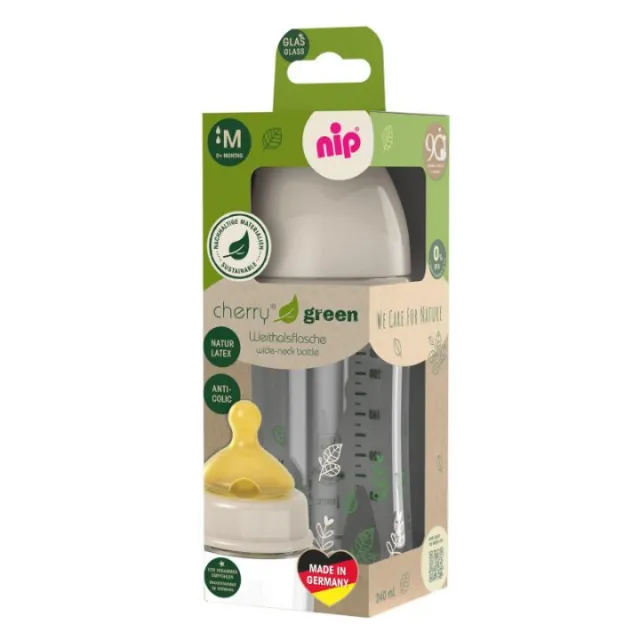 NIP GREEN FLAŠICA STAKLENA 0+ M PROTOK BEŽ 240ML