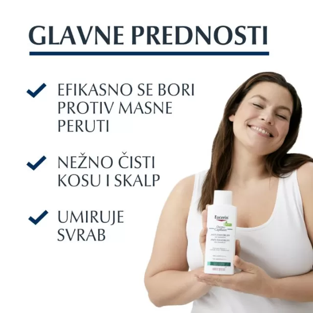 EUCERIN DERMOCAPILLAIRE GEL ŠAMPON PROTIV MASNE PERUTI 250ML