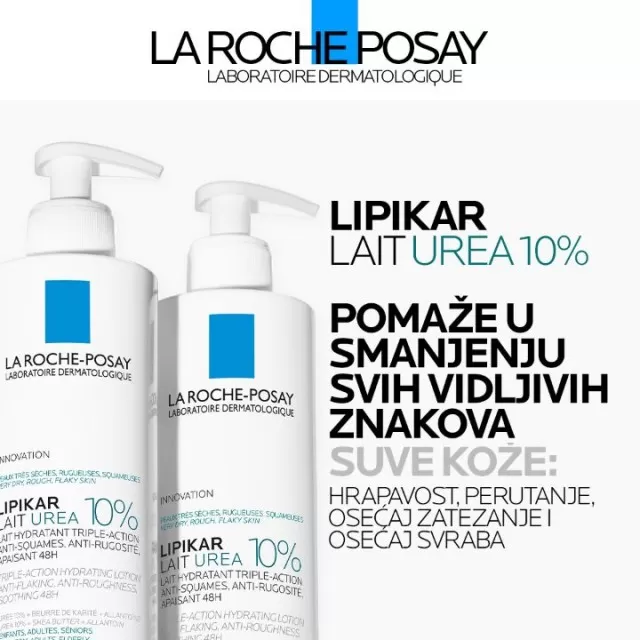 La Roche-Posay LIPIKAR LAIT UREA 10% Hidratantni losion sa trostrukim dejstvom protiv perutanja 200 ml