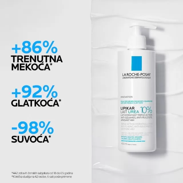 La Roche-Posay LIPIKAR LAIT UREA 10% Hidratantni losion sa trostrukim dejstvom protiv perutanja 200 ml
