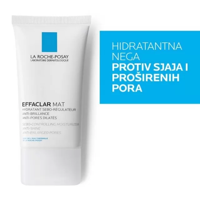 La Roche-Posay EFFACLAR MAT Hidratantna nega za lice s mat-efektom koja reguliše proizvodnju sebuma, 40ml