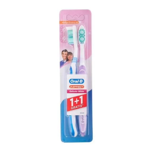 ORAL-B ČETKICA DELICATE WHITE MEDIUM 1+1