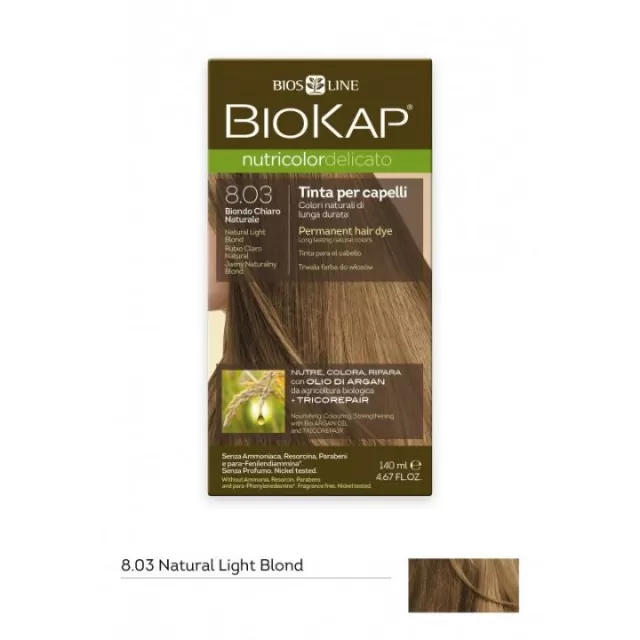 BIOKAP FARBA ZA KOSU 8.03 PRIRODNO SVETLO PLAVA 50ML