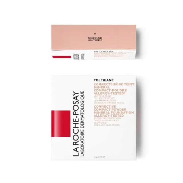 La Roche-Posay TOLERIANE TEINT MINERAL Kompaktni korektivni puder s mineralnim pigmentima za normalnu do mešovitu osetljivu kožu, 9.5 g, 11 Svetlo bež