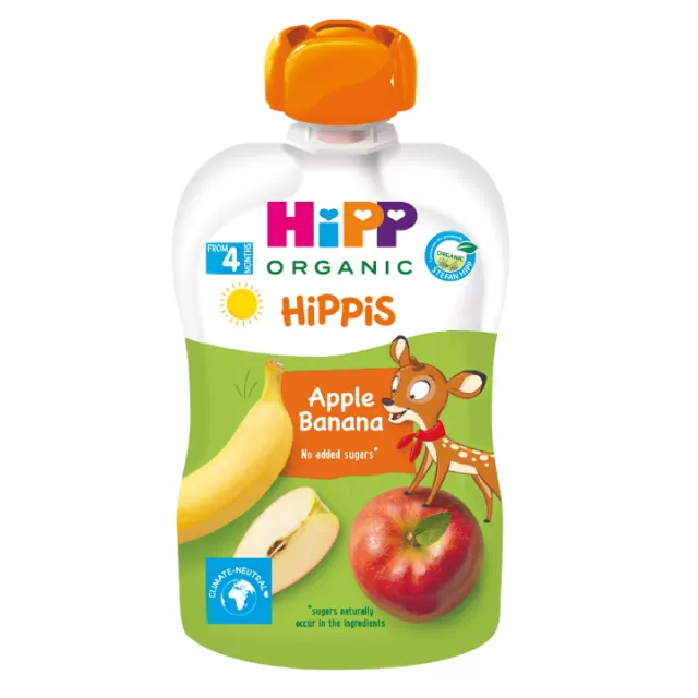 HIPP POUCH VOĆNI MIKS JABUKE I BANANE 100G 4M+