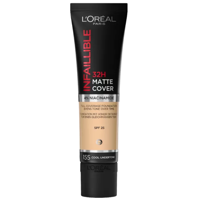 L'oreal Infallible 32H Matte Cover tečni puder 155 - Natural Rose, 30ml