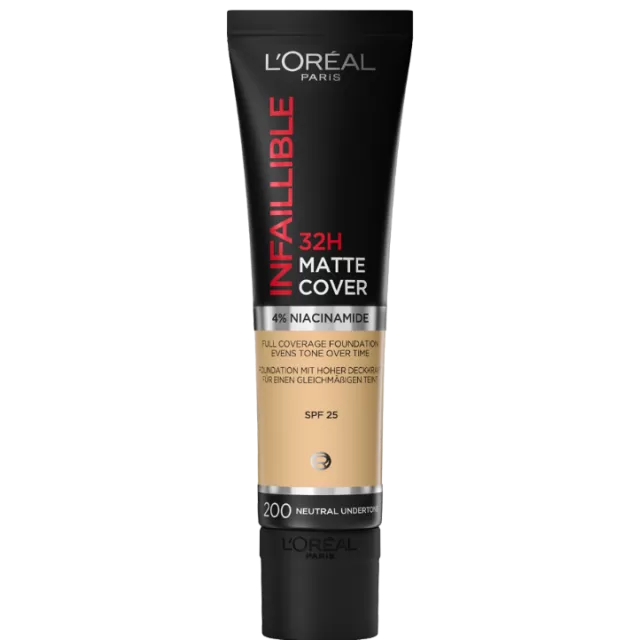L'oreal Infallible 32H Matte Cover tečni puder 200 - Golden Sand, 30ml