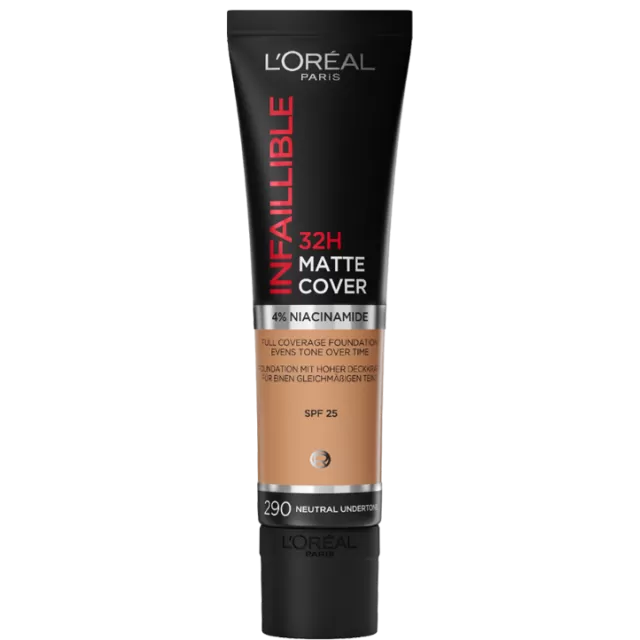 L'oreal Infallible 32H Matte Cover tečni puder 290 - Golden Amber, 30ml