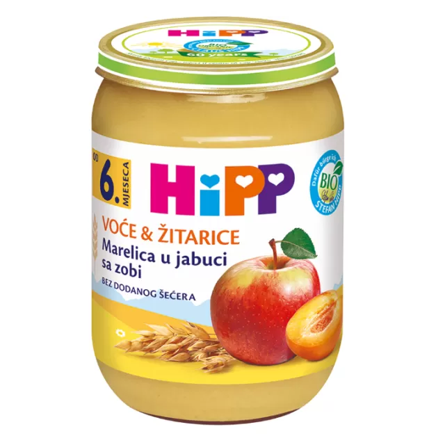 HIPP KAŠICA KAJSIJE U JABUCI SA OVSOM 190G