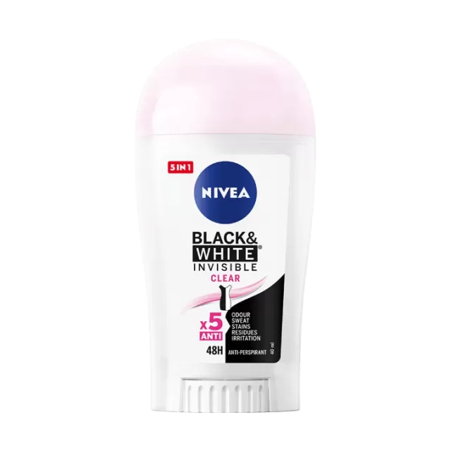 NIVEA WOMEN DEZODORANS U STIKU BLACK&WHITE INVISIBLE CLEAR 40ML