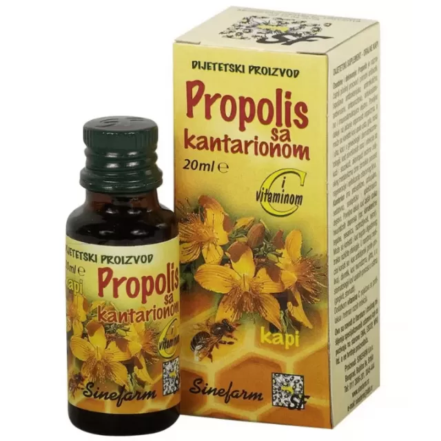 PROPOLIS KAPI SA KANTARIONOM I C VITAMINOM 20ML