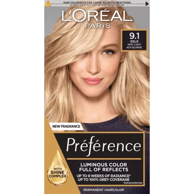 L'oreal Preference Trajna boja za kosu 9.1 Oslo veoma svetlo pepeljasto plava