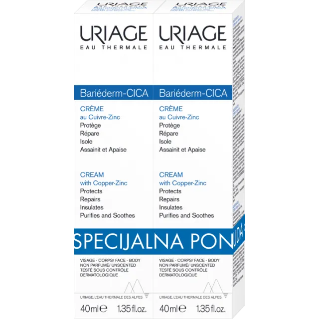 URIAGE PROMO BARIEDERM CICA KREMA 2X40ML