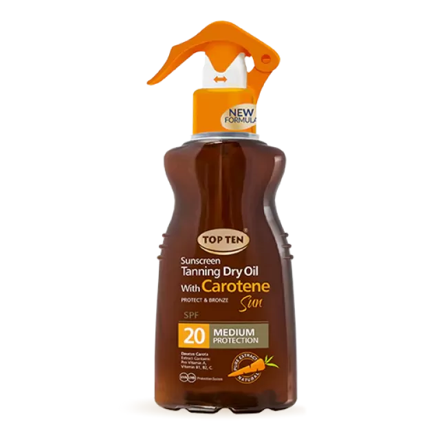 TOP TEN SUN DRY OIL CAROTENE SPREJ SPF20 180ML