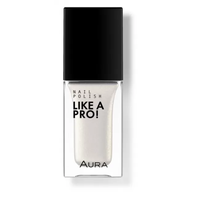 AURA LAK ZA NOKTE LIKE A PRO! 101 WHITE WITH GOLD SHIMMER 9,5ML
