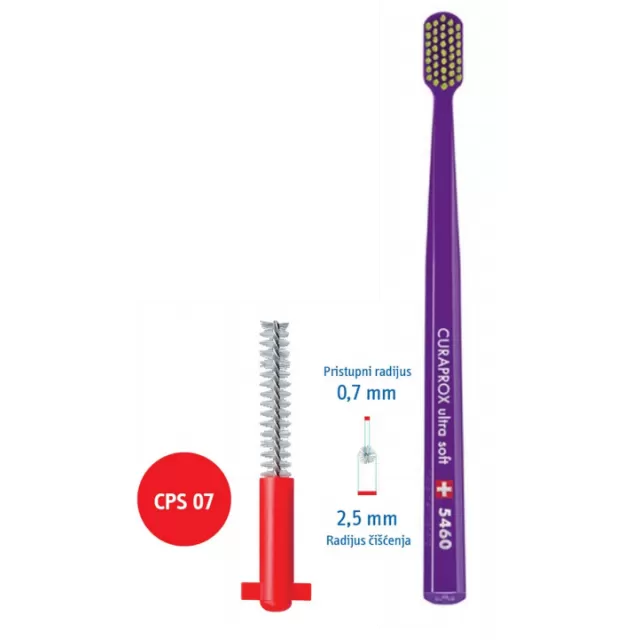 CURAPROX INTERDENTALNE ČETKICE A5 CPS07 + GRATIS ČETKICA 5460
