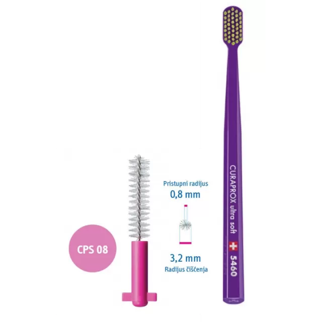 CURAPROX INTERDENTALNE ČETKICE A5 CPS08 + GRATIS ČETKICA 5460