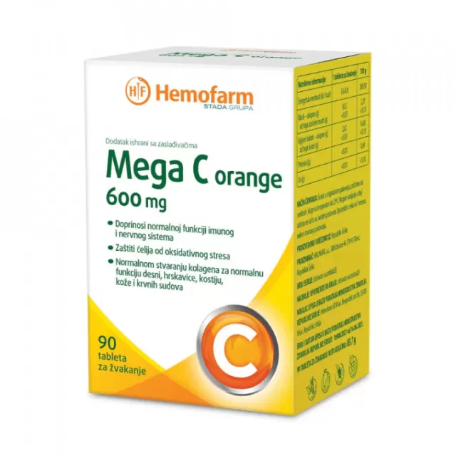 MEGA C ORANGE 600MG TABLETE ZA ŽVAKANJE A90