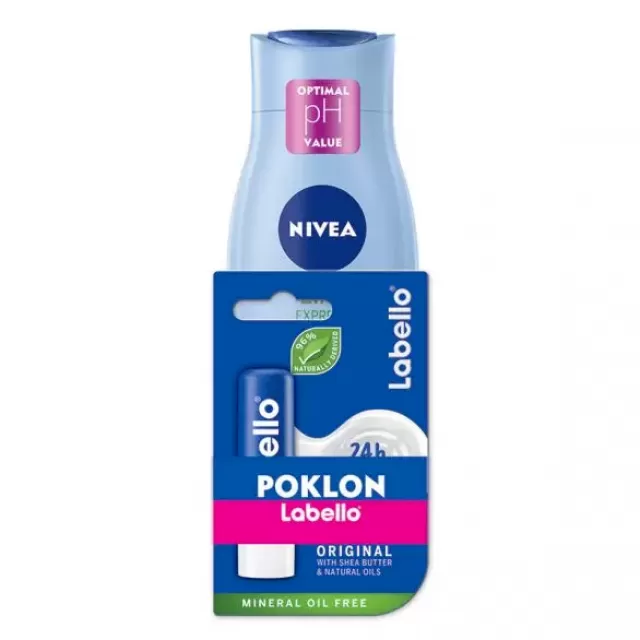 NIVEA PROMO ŠAMPON 2U1 CARE EXPRESS 250ML+LABELO ORIGINAL 4,8G
