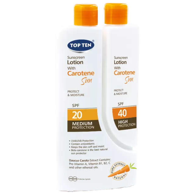 TOP TEN SUN CAROTENE LOSION DUO PACK SPF20/40 300ML