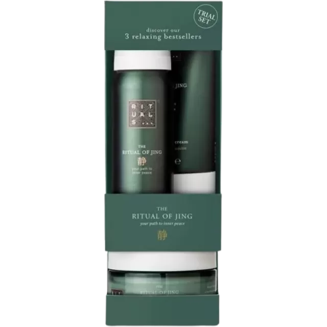 RITUALS JING SET PILIN ZA TELO + KREMA ZA TELO + PENASTI GEL ZA TUŠIRANJE