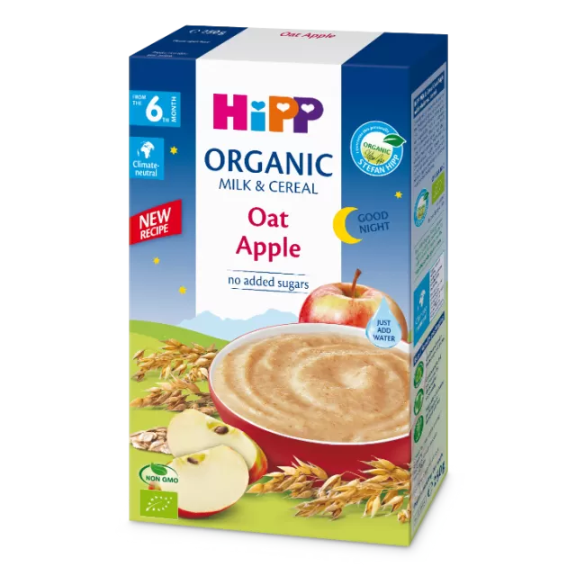 HIPP INSTANT MLEČNA KAŠA ZA LAKU NOĆ - OVAS JABUKA 250G 6M+