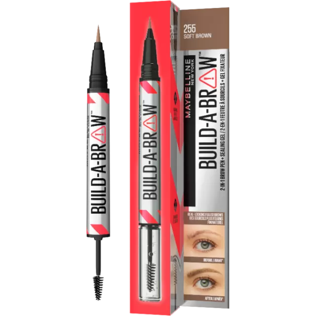 MAYBELLINE NEW YORK BUILD-A-BROWN 2U1 OLOVKA ZA OBRVE I GEL ZA FIKSIRANJE 255 SOFT BROWN