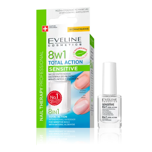 EVELINE NAIL TOTAL ACTION 8U1 SENSITIVE 12ML