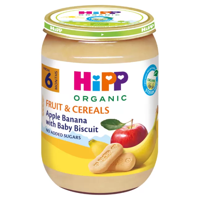 HIPP KAŠICA JABUKA I BANANA SA DEČIJIM KEKSOM 190G