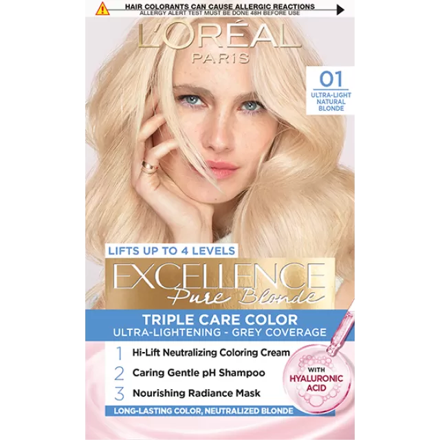 L'OREAL TRAJNA BOJA ZA KOSU EXCELLENCE 01 - Ultra svetla prirodno plava 48ml