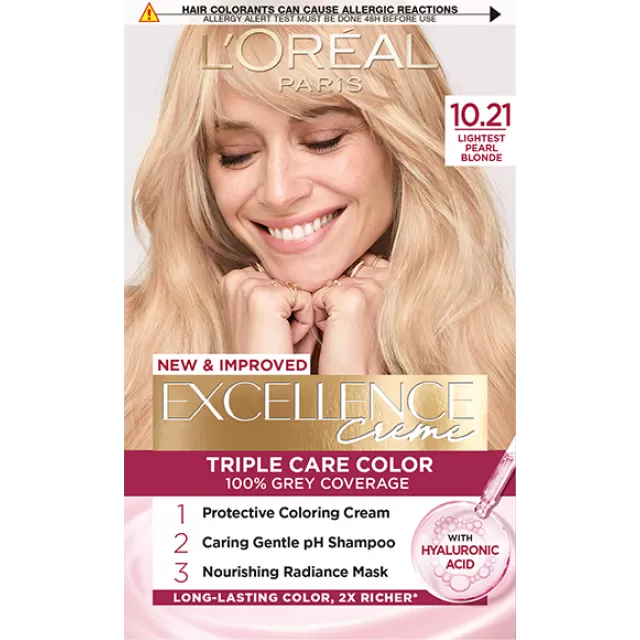 L'OREAL TRAJNA BOJA ZA KOSU EXCELLENCE 10.21 - Najsvetlija biserna plava 48ml