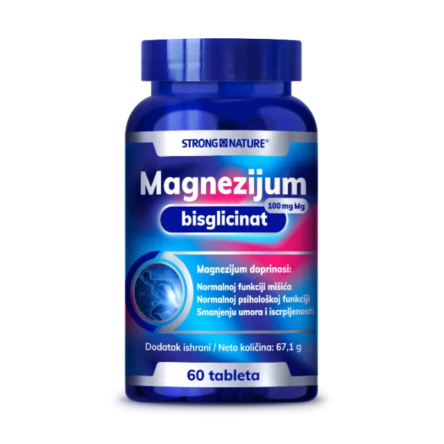 STRONG NATURE MAGNEZIJUM BISGLICINAT 100MG, 60 TABLETA