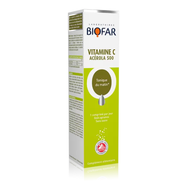 BIOFAR VITAMIN C ACEROLA 500MG 20 ŠUMEĆIH TABLETA